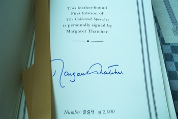 Margaret Thatcher signed