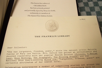 Franklin Library notes Mary Lee Settle
