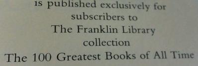 Franklin Library 100 Greatest Books of All Time